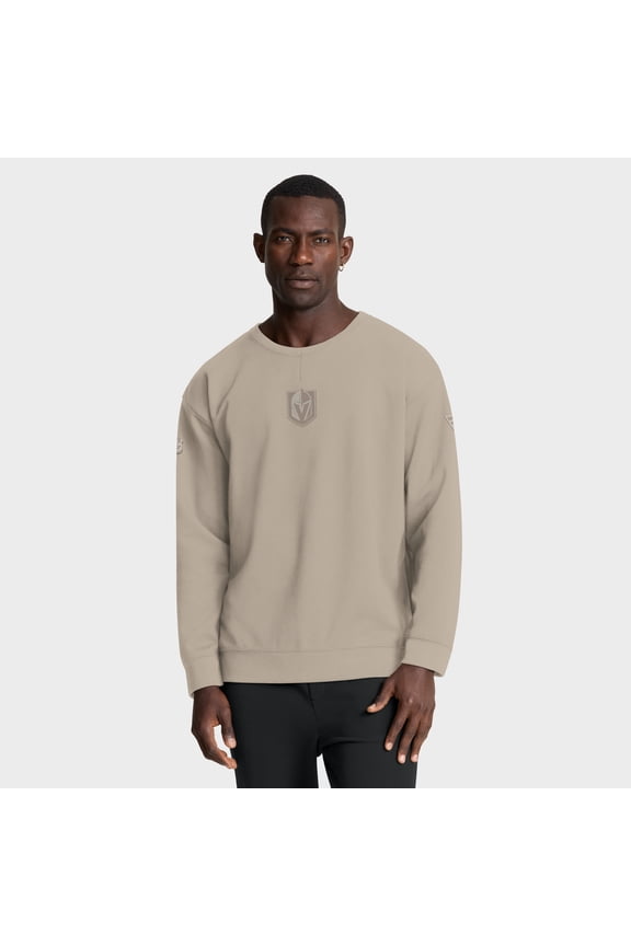 Men's Fanatics Tan Vegas Golden Knights Authentic Pro Road Tri-Blend Sweatshirt