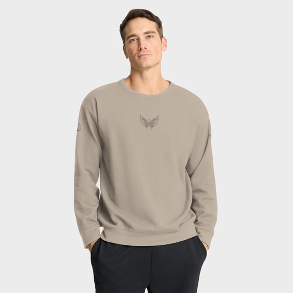 Men's Fanatics Tan Washington Capitals Authentic Pro Road Tri-Blend Sweatshirt
