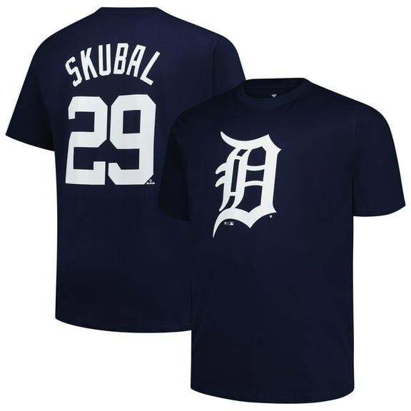Men's Fanatics Tarik Skubal Navy Detroit Tigers Big & Tall Name & Number T-Shirt