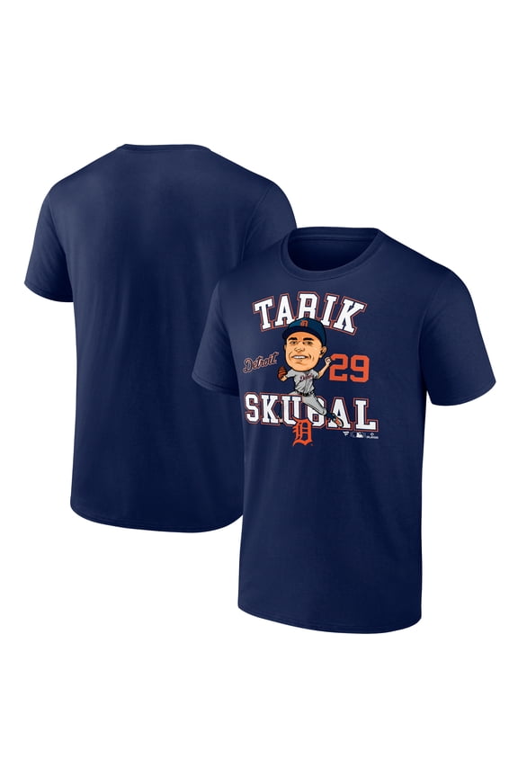 Men's Fanatics Tarik Skubal Navy Detroit Tigers Hometown Caricature Player T-Shirt