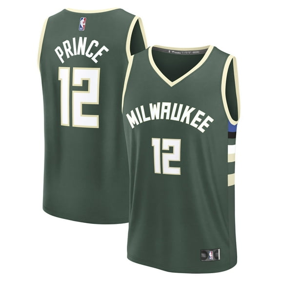 Men's Fanatics Taurean Prince Hunter Green Milwaukee Bucks Fast Break Replica Player Jersey - Icon Edition