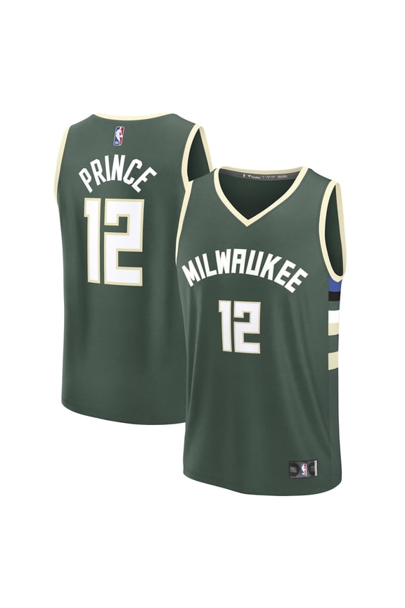 Men's Fanatics Taurean Prince Hunter Green Milwaukee Bucks Fast Break Replica Player Jersey - Icon Edition