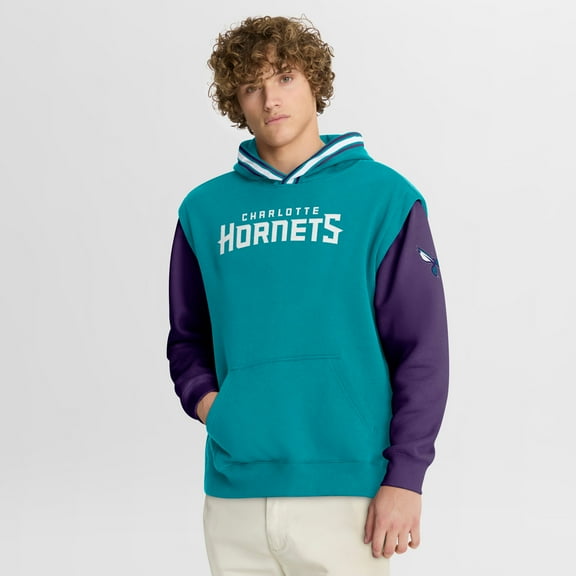 Men's Fanatics Teal/Purple Charlotte Hornets Half Court Shot Clock Fastbreak Hoodie