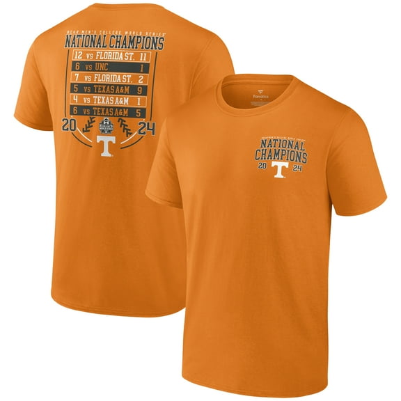 Men's Fanatics Tennessee Orange Tennessee Volunteers 2024 NCAA Men's Baseball College World Series Champions Schedule