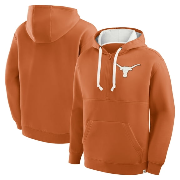 Men's Fanatics Texas Orange Texas Longhorns Hometown Premium Rise And Conquer Half-Zip Hoodie