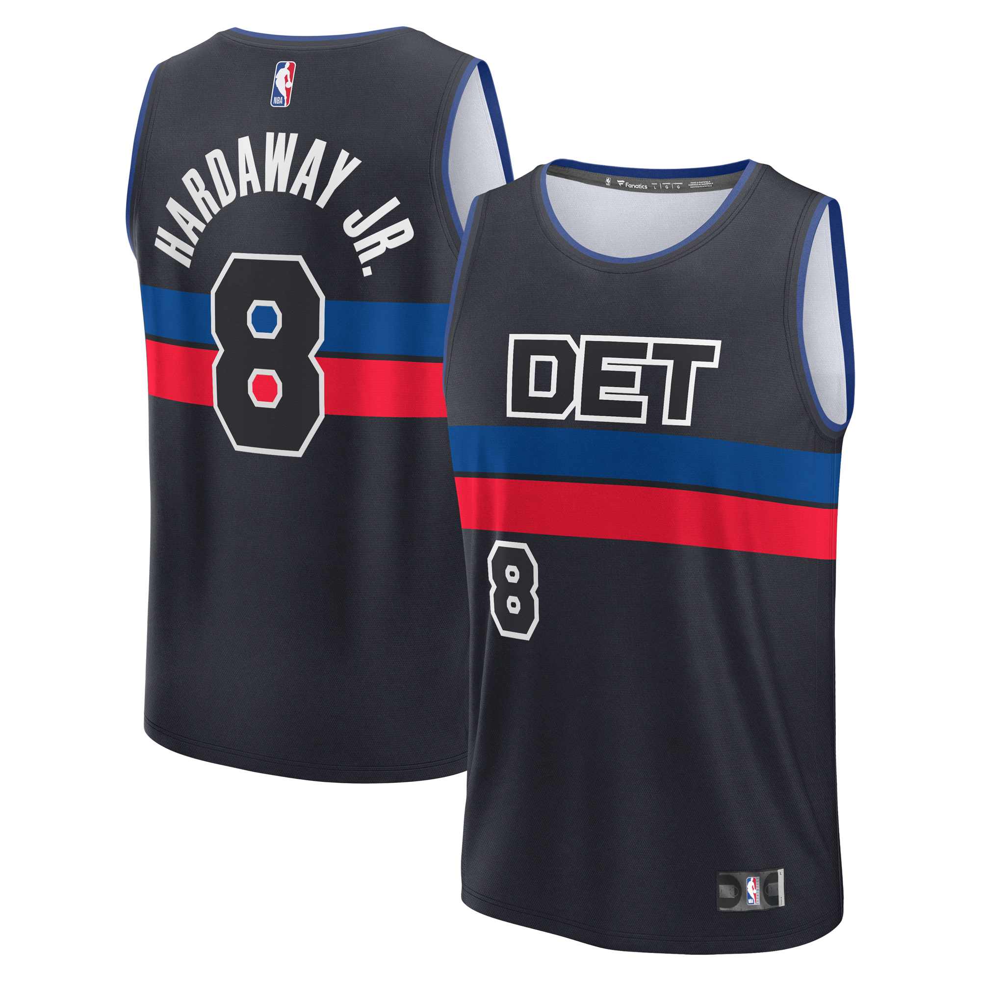Men's Fanatics Tim Hardaway Jr. Black Detroit Pistons Fast Break Player Jersey - Statement Edition
