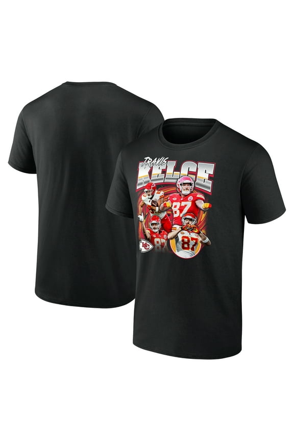 Men's Fanatics Travis Kelce Black Kansas City Chiefs Notorious Player Graphic T-Shirt