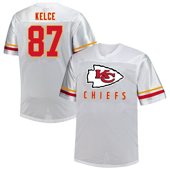 Men's-Fanatics Travis Kelce White Kansas City Chiefs Big & Tall V-Neck Fashion Jersey