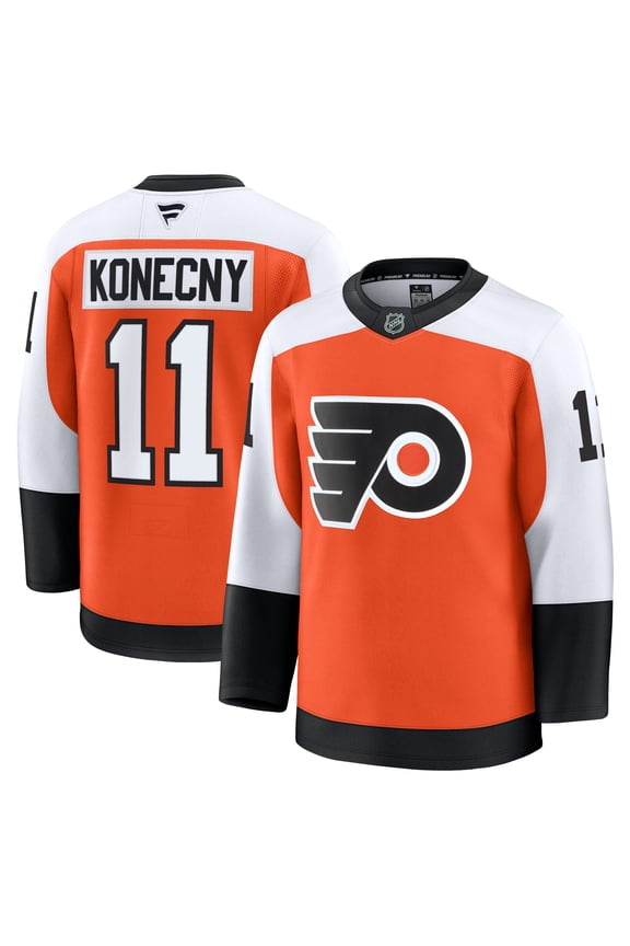 Men's Fanatics Travis Konecny Burnt Orange Philadelphia Flyers Home Premium Jersey
