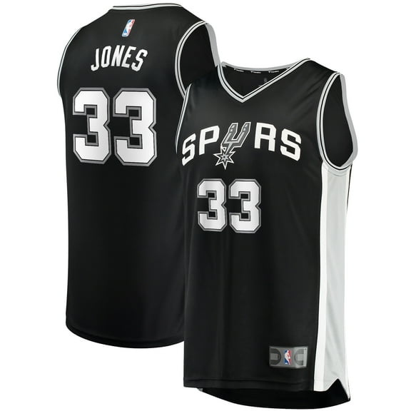 Men's Fanatics Tre Jones Black San Antonio Spurs Fast Break Replica Jersey - Icon Edition