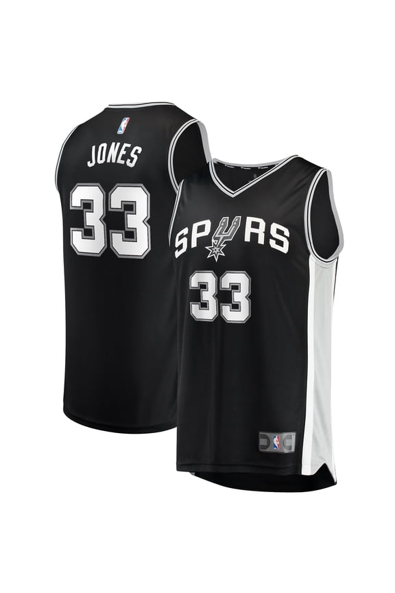 Men's Fanatics Tre Jones Black San Antonio Spurs Fast Break Replica Jersey - Icon Edition