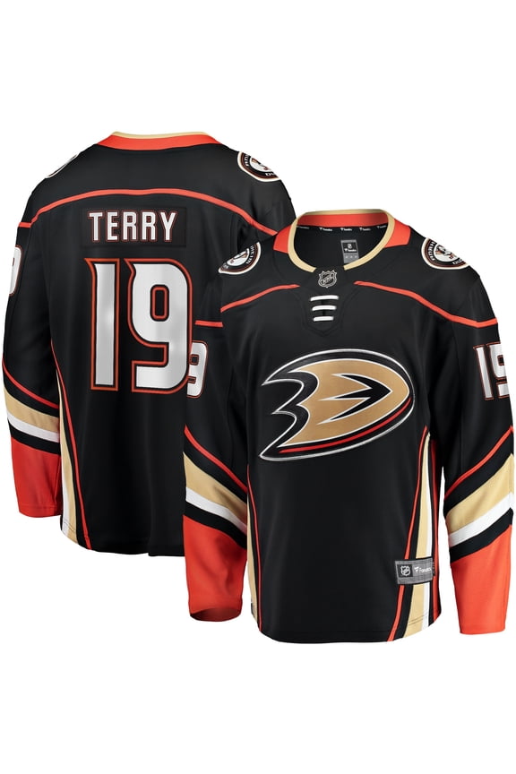 Men's Fanatics Troy Terry Black Anaheim Ducks Home Team Breakaway Player Jersey