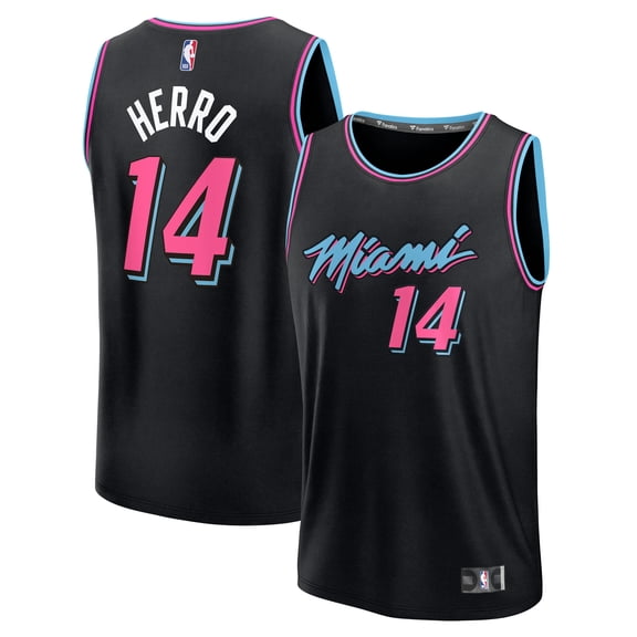 Youth Fanatics Tyler Herro Black Miami Heat 2025/26 City Edition Fast Break Jersey