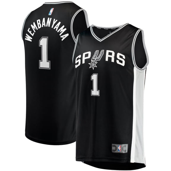 Men's Fanatics Victor Wembanyama Black Big & Tall Fast Break Replica Jersey - Icon Edition