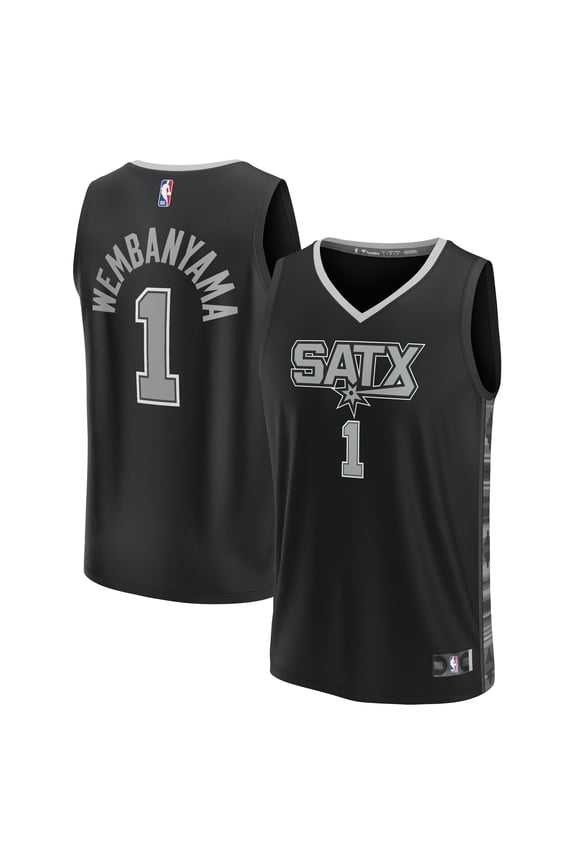 Men's Fanatics Victor Wembanyama Black San Antonio Spurs Fast Break Player Jersey - Statement Edition