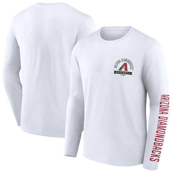 Men's Fanatics White Arizona Diamondbacks Press Box Long Sleeve T-Shirt