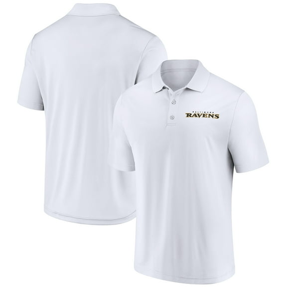 Men's Fanatics White Baltimore Ravens Lockup Polo