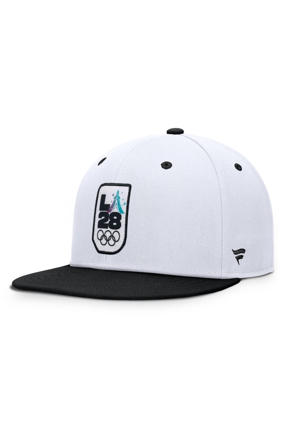 Men's Fanatics White/Black LA28 Summer Olympics Balance Fitted Hat