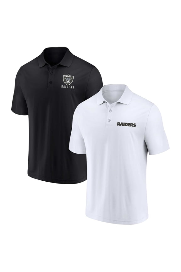 Men's Fanatics White/Black Las Vegas Raiders Lockup Two-Pack Polo Set