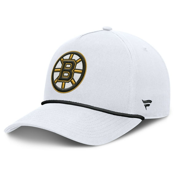 Men's Fanatics White Boston Bruins Rope A-Frame Adjustable Hat