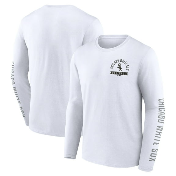 Men's Fanatics White Chicago White Sox Press Box Long Sleeve T-Shirt