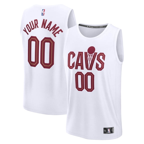 Men's Fanatics  White Cleveland Cavaliers Fast Break Custom Jersey - Icon Edition