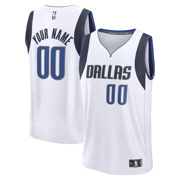 Men's Fanatics White Dallas Mavericks Fast Break Custom Jersey - Association Edition