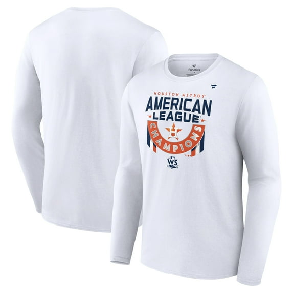 Men's Fanatics White Houston Astros 2022 American League Champions Locker Room Long Sleeve T-Shirt