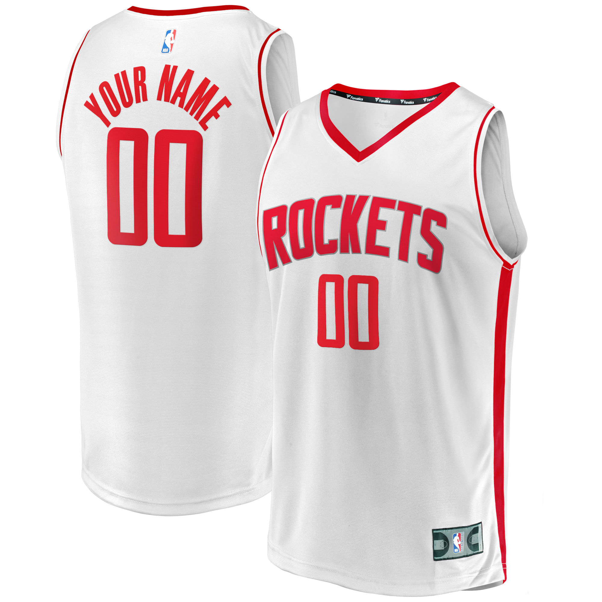Houston Rockets Jerse Men's Fanatics White Houston Rockets Fast Break Custom Replica Jersey ...