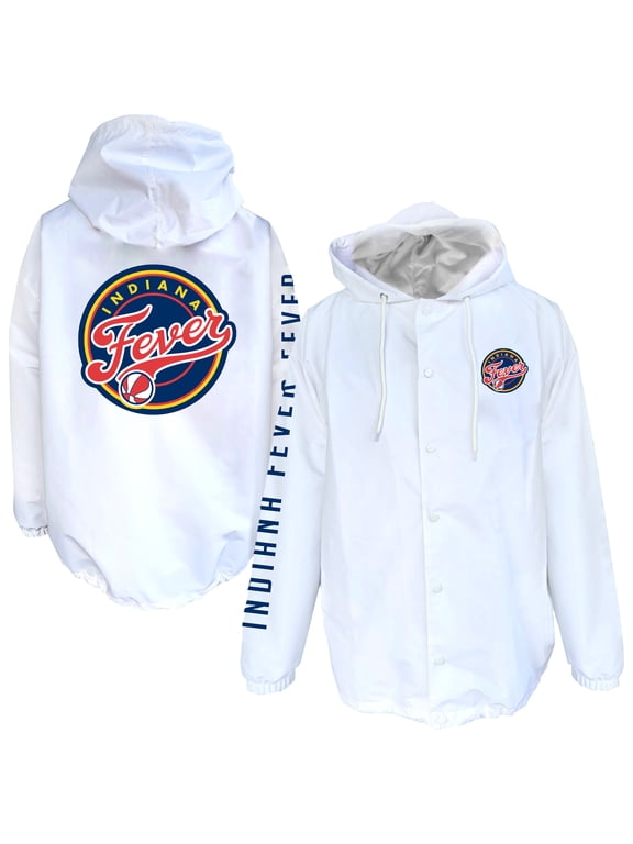 Men's Fanatics White Indiana Fever Logo Full-Snap Nylon Jacket