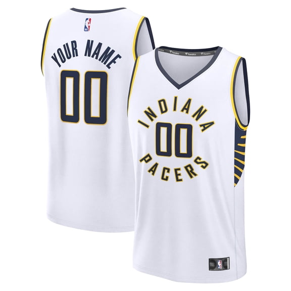 Men's Fanatics  White Indiana Pacers Fast Break Custom Jersey - Icon Edition