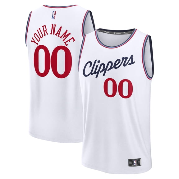 Men's Fanatics White LA Clippers Fast Break Custom Jersey - Association Edition