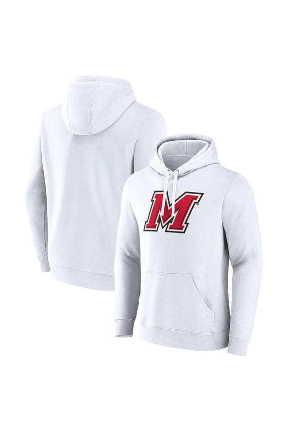 Men's Fanatics  White Marist Red Foxes Primary Logo Pullover Hoodie