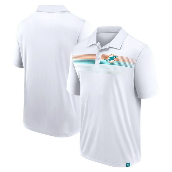 Men's Fanatics White Miami Dolphins Victory For Us Interlock Polo