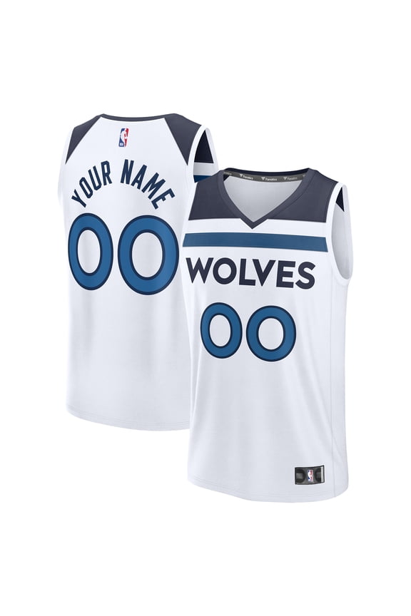 Men's Fanatics White Minnesota Timberwolves Fastbreak Custom Jersey - Association Edition