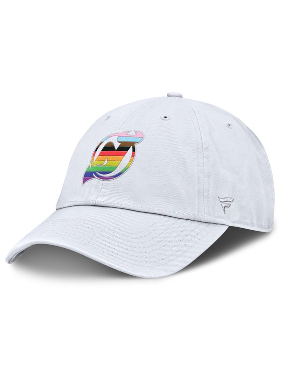 Men's Fanatics White New Jersey Devils PRIDE Adjustable Hat