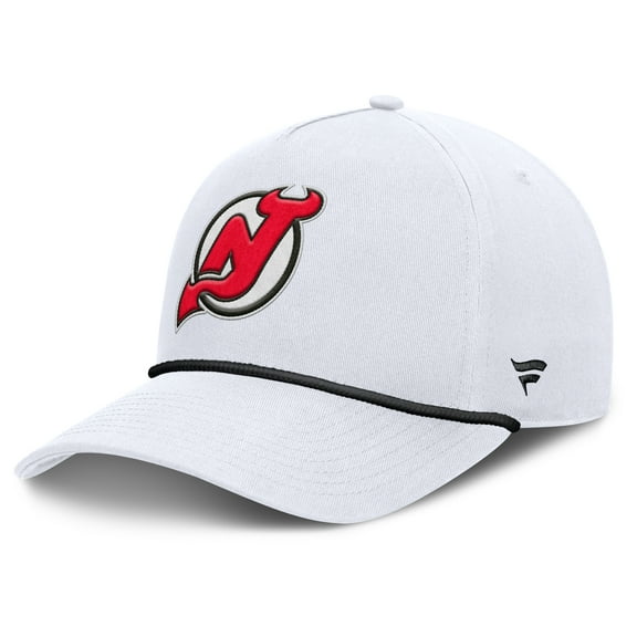 Men's Fanatics White New Jersey Devils Rope A-Frame Adjustable Hat