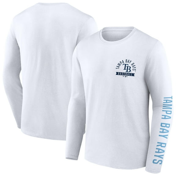 Men's Fanatics  White Tampa Bay Rays Press Box Long Sleeve T-Shirt