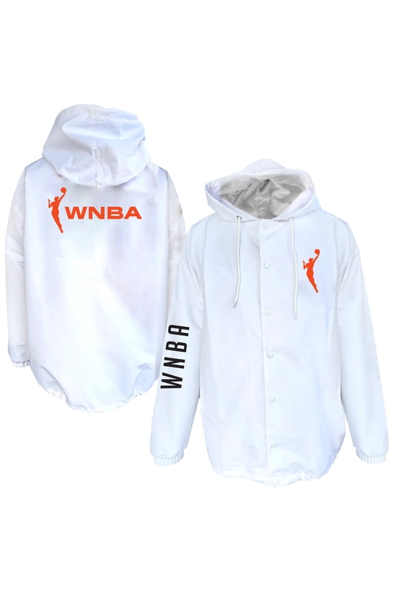 Men's Fanatics  White WNBA Logo Full-Snap Nylon Jacket