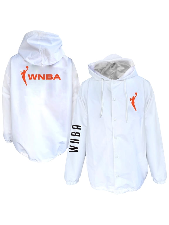 Men's Fanatics White WNBA Logo Full-Snap Nylon Jacket