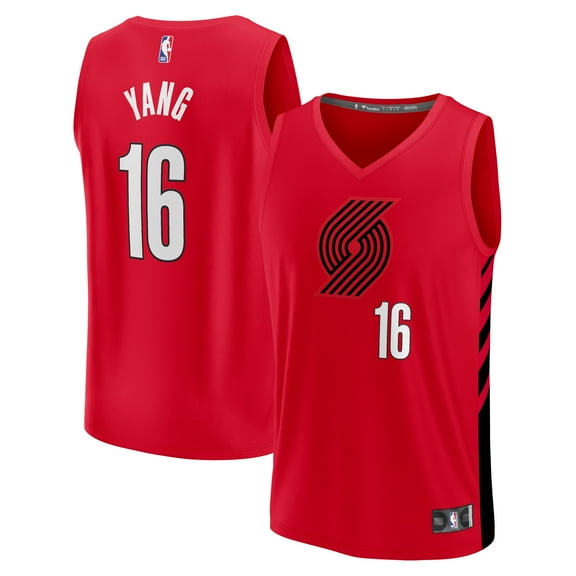 Men's Fanatics Yang Hansen Red Portland Trail Blazers Fast Break Replica Jersey - Statement Edition