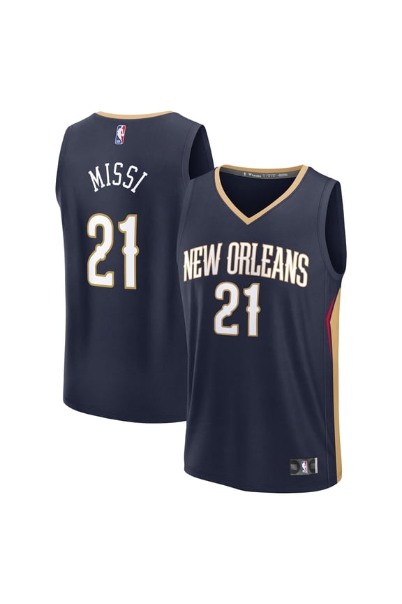 Men's Fanatics Yves Missi Navy New Orleans Pelicans 2024 NBA Draft Fast Break Player Jersey - Icon Edition