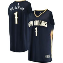 Men's Fanatics Zion Williamson Navy New Orleans Pelicans Fast Break Replica Jersey - Icon Edition