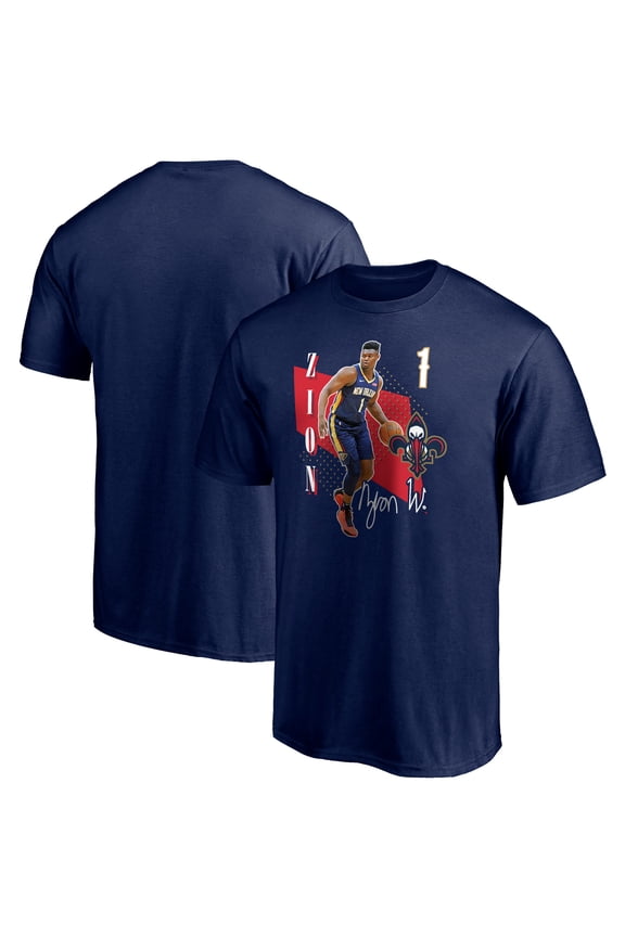 Men's Fanatics Zion Williamson Navy New Orleans Pelicans Pick & Roll T-Shirt