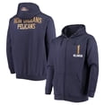 thumbnail image 1 of Men's Fanatics Zion Williamson Navy New Orleans Pelicans Player Name & Number Full-Zip Hoodie Jacket, 1 of 3