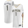 thumbnail image 1 of Men's Fanatics Zion Williamson White New Orleans Pelicans Replica Fast Break Jersey - Association Edition, 1 of 3