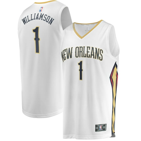 Men's Fanatics Zion Williamson White New Orleans Pelicans Replica Fast Break Jersey - Association Edition