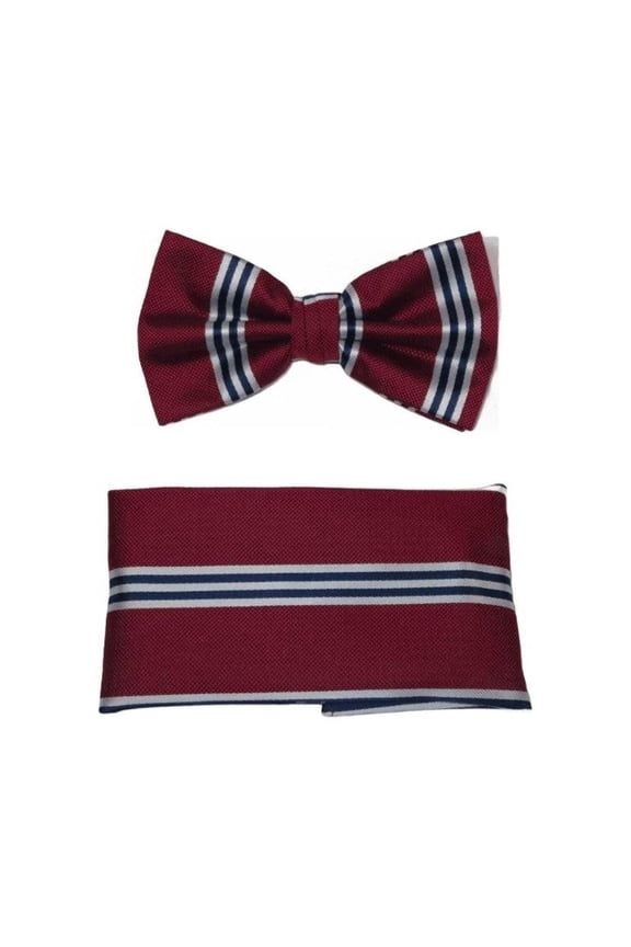 Men's Fancy Bow Tie/Hankie Set By J.Valintin Soft Microfiber Silky JVBT-24