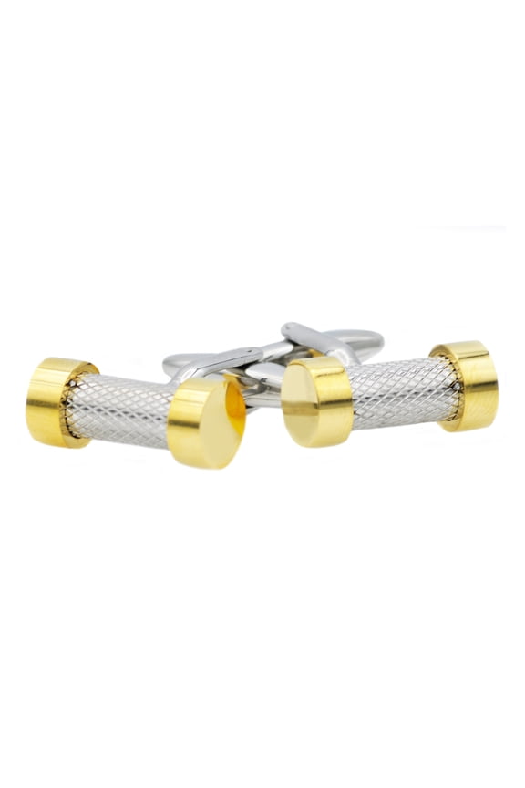 Men's Fancy Gold Plated Stainless Steel Cuff Links
