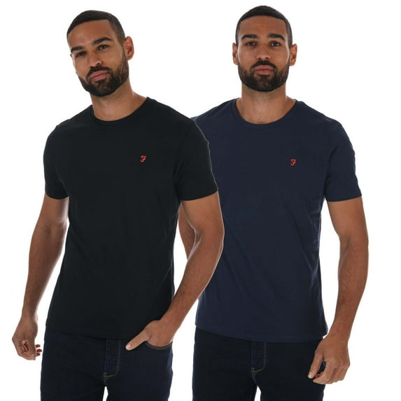 Men's Farah Ohtani 2 Pack T-Shirts in Black
